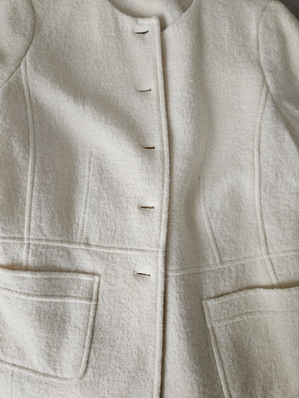 NWOT TALBOTS Feminine Boiled Wool Winter White Jacket | SZ 8P - Picture 12 of 14